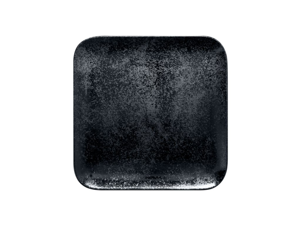 Karbon čtvercový talíř  24 x 24 cm, porcelán, černá, Repollo, RAK Porcelain,