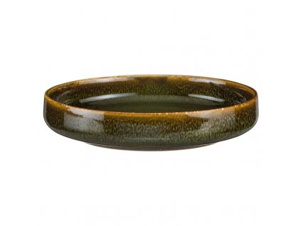 Cane talíř mělký pr. 21,5 cm, zelenohnědý