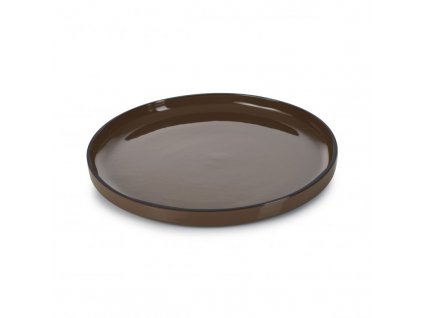 Caractére talíř mělký pr. 26 cm, tmavěhnědý