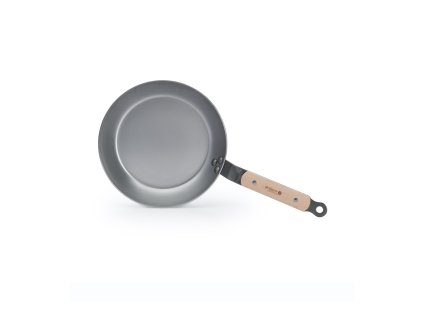 Ocelová pánev s dřevěnou rukojetí MINERAL B BOIS pr. 24 cm, Repollo, de Buyer,