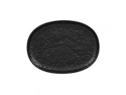 Roks oválný talíř 28 cm, černý, porcelán, Repollo, RAK Porcelain,
