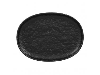 Roks oválný talíř 32 cm, černý, porcelán, Repollo, RAK Porcelain,