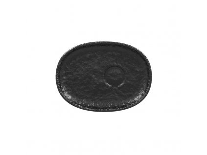 Roks oválný podšálek na espresso hrníček, pr. 15 cm, černý, porcelán, Repollo, RAK Porcelain,
