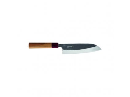 Nůž Santoku Black Hammer, 16.5 cm, modrá ocel, Repollo, Kasumi,