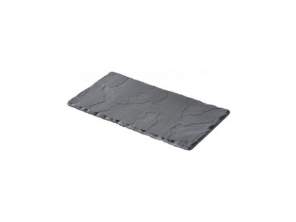 Basalt talíř servírovací černý 20 x 10 cm