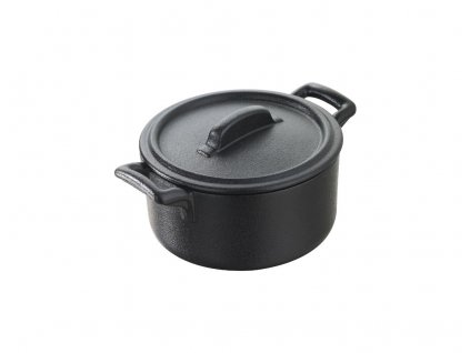 Belle Cuisine kastrůlek oválný s pokličkou černý, pr. 10 cm, 20 cl, Repollo, Revol,