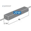 Rezistor cementový MONACOR LSR-82/20 20W