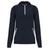 ZIP NECK HOODED SPORTS SWEATSHIRT Navy (Farba Navy, Veľkosť L)