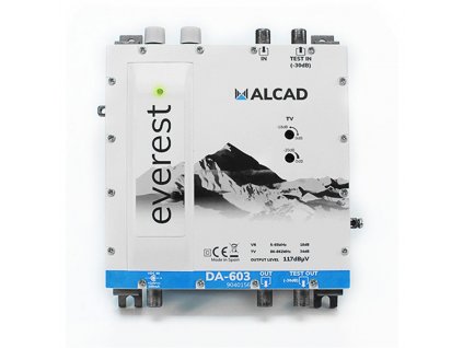 Alcad DA-603 zesilovač linkový, 34 dB, 117 dBµV, zpětný kanál 5-65 MHz
