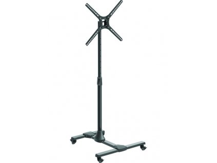 BAR SW411H - Pojízdný TV stojan s poličkou, do 400x400mm, 36kg. Nastavení výšky, naklápění.