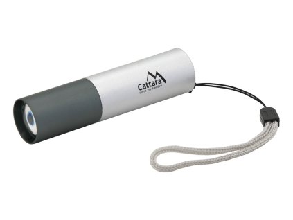Svítilna kapesní LED 120lm ZOOM nabíjecí SILVER CATTARA
