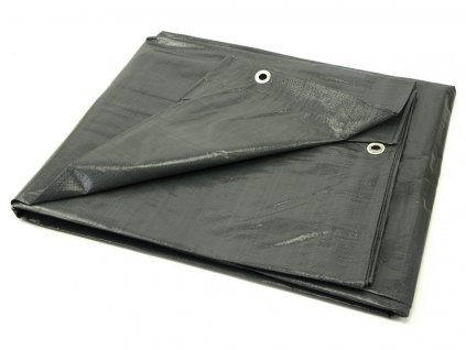 Plachta PP/PE nepromokavá extra silná, šedá, 4x5 m / Proříznutá místy - možnost opravy GEKO