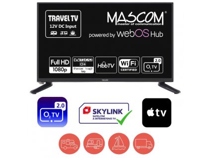 MASCOM TV MC22TFW10, WebOS, DVB-T2/ S2, WIFI, 12V DC