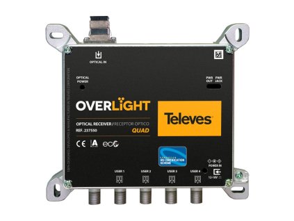 237550_ optický quad přijímač s DVB-T výstupem, Overlight serie