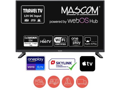 TELEVIZE MASCOM MC22TFW11, WebOS, DVB-T2/S2, WIFI, 12V DC Travel TV
