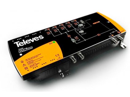 Televes 533501 DTCOM CATV zesilovač 47-862, 950-2150 MHz, 38-53 dB, rw.65 MHz, 230 Vdc