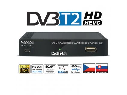 Mascom MC710T2HD Přijímač DVB-T2 HEVC, USB