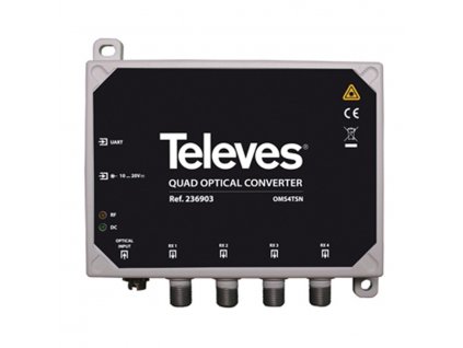 Televes opt. quad konvertor s DVB-T výstupem