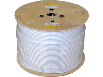 Koaxiální kabel Televes 413912 LSFH B2ca, ClassA++, 6,9mm, bílý, PVC, vnitř. vodič 1,05mm Cu, opletení Cu, 500m