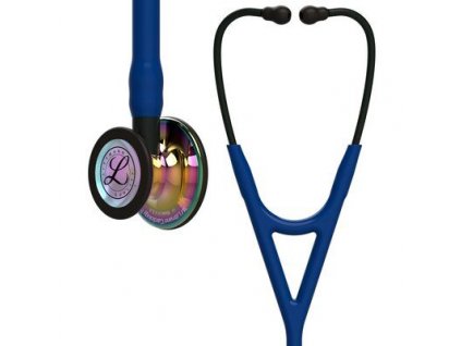 cardiology iv 6242 high polish rainbow finish navy tube black stem and black headset