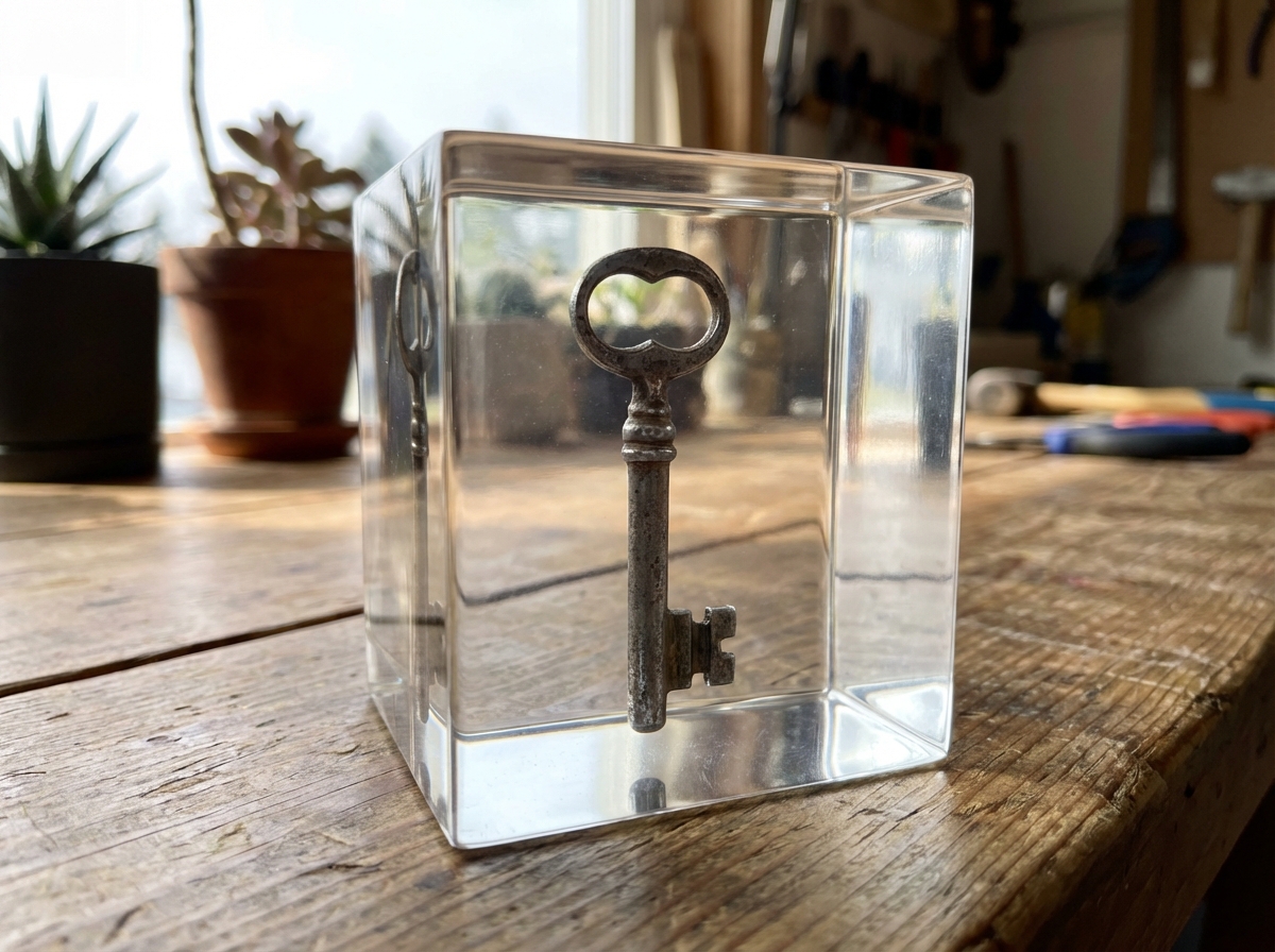 Klíč zalitý v pryskyřici