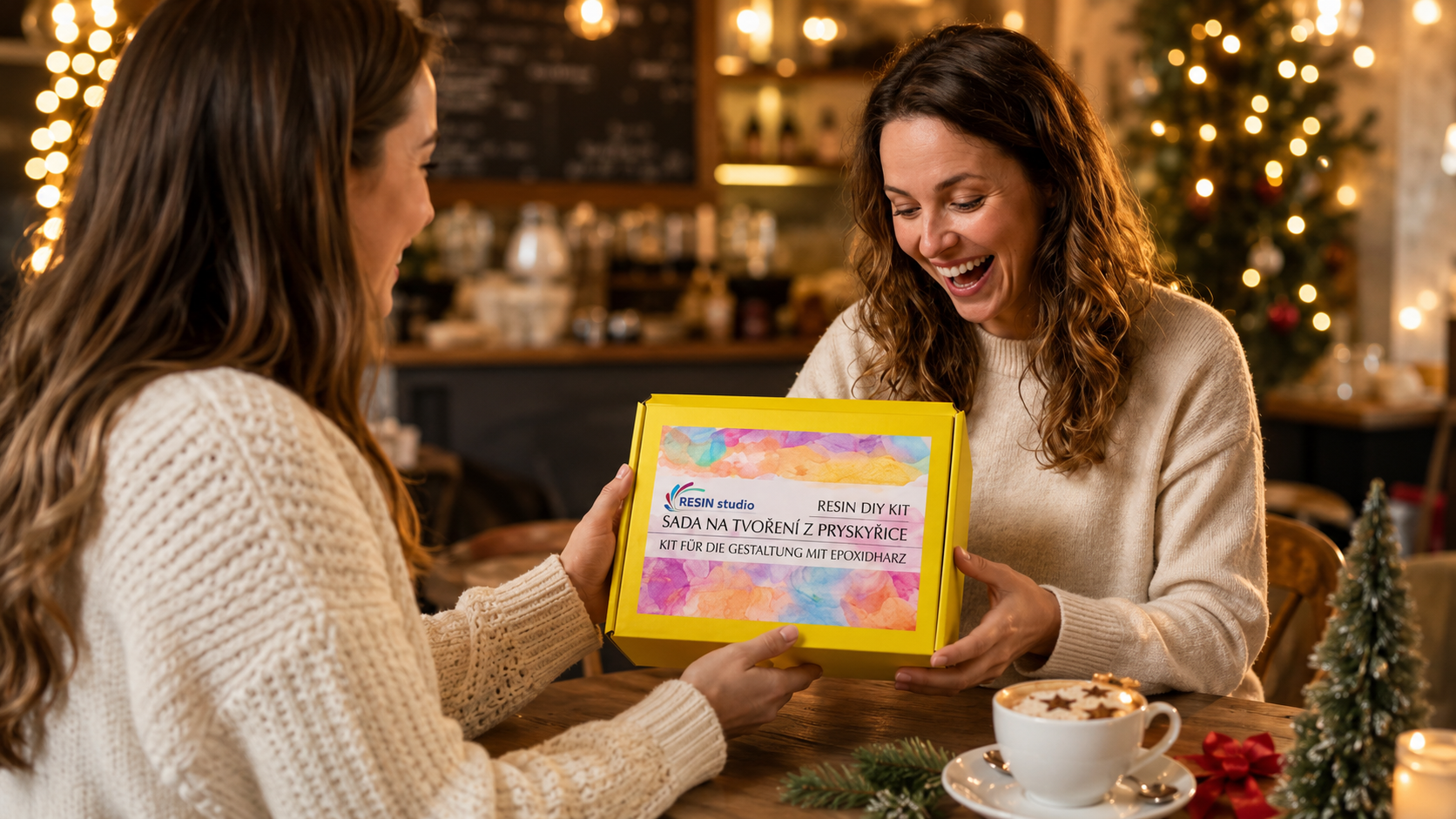 Geschenkübergabe – Illustratives KI-Foto