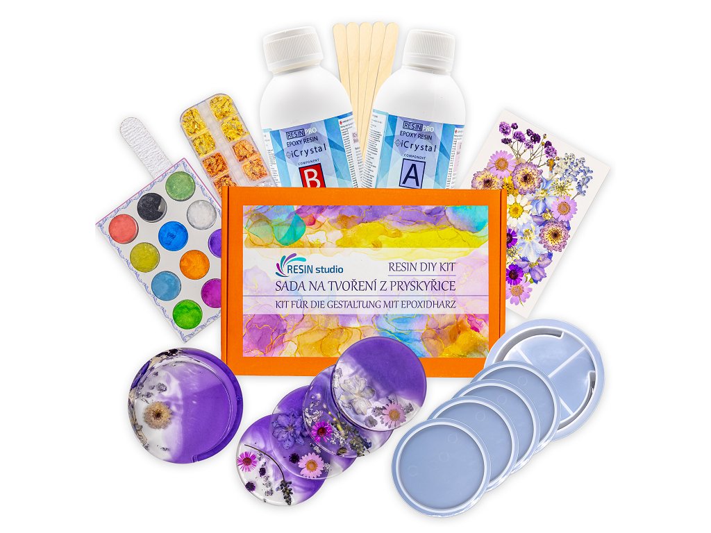 Dárková startovací sada pro výrobu podtácků se stojánkem