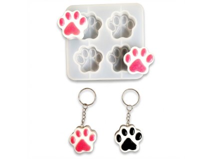 Silikonová forma – klíčenky tlapky