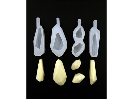 Silikónové formy na epoxidovú živicu - náušnice a prívesky v tvare kryštálu