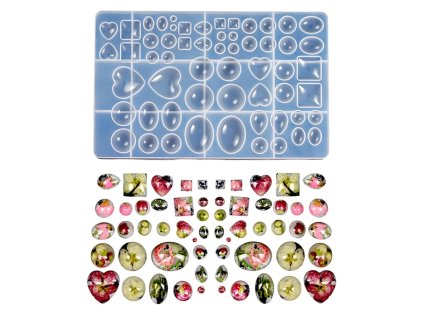 Silikonová forma – 58 druhů kabošonů
