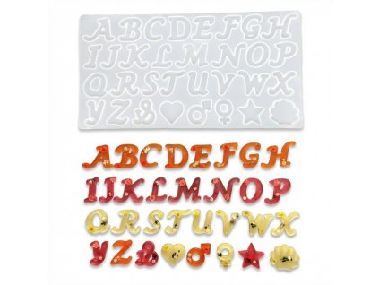 Silikonová forma – psací písmena A-Z a další tvary