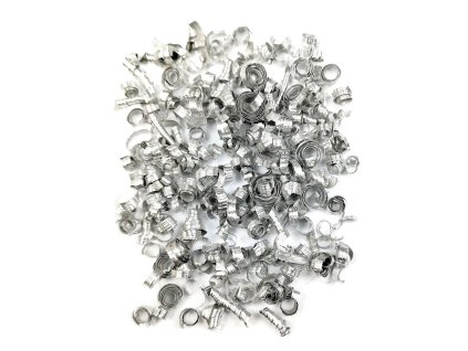 Duralumin clips for the production of orgonites, silver curls 10 g