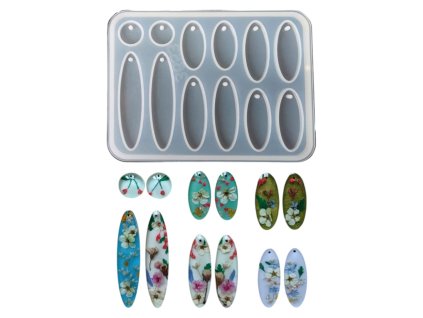 Silicone mold for epoxy resin - pendants and earrings