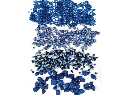 Barevné dekorační kamínky - modré odstíny, 100 g