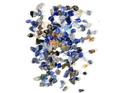 Přírodní tromlované minerály - Modrý chalcedon 3-12 mm