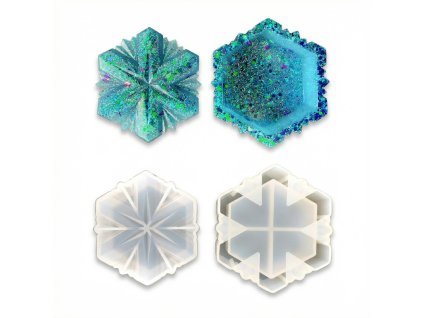 Silikonová forma – krabička s víčkem vločka