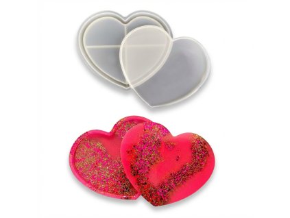Silikonové formy – srdce (sada dvou podtácků)