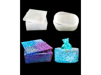 Silicone molds for epoxy resin - boxes with lids