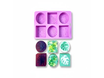 Silikonová forma na výrobu mýdla se vzorem listů