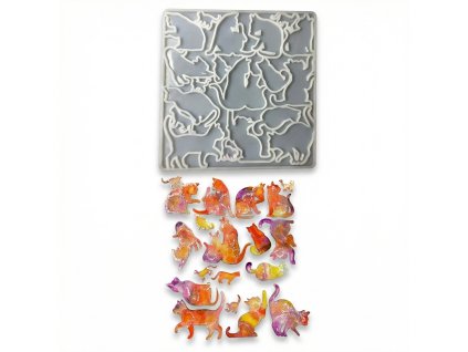 Silikonová forma – obrysy koček