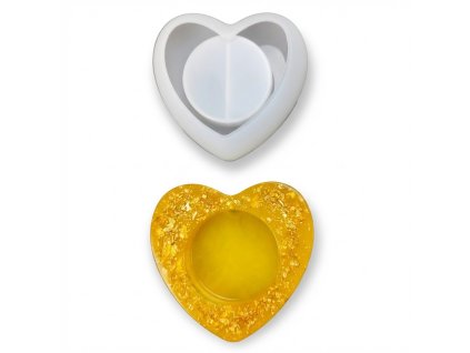 Silikonová forma – svícen srdce