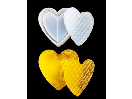 Silicone Mould - Patterned Box with Heart Lid