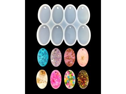 Silicone mold for epoxy resin - ovals