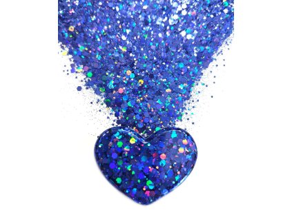 Holografické glitrové třpytky do pryskyřice 10 g – modré