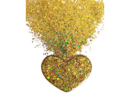 Holografické glitrové trblietky do živice 10 g - zlaté