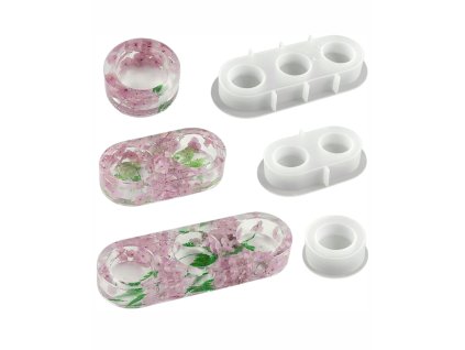 Silicone molds for epoxy resin - candlesticks