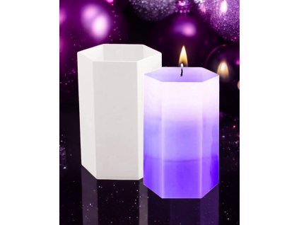 Silicone candle mold - hexagon