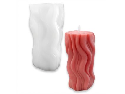 Silikonová forma na svíčku – válec s vlnou