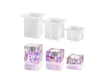 Silikonové formy – svícny hranaté