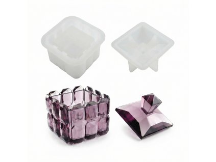 Silikonová forma – krabička s víčkem hranatá